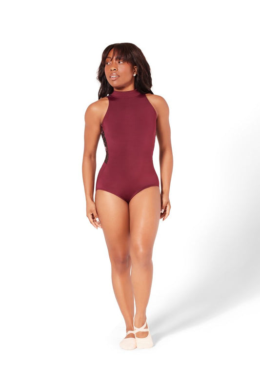 Capezio-Embellish-High-Neck-Leotard-In-Wine