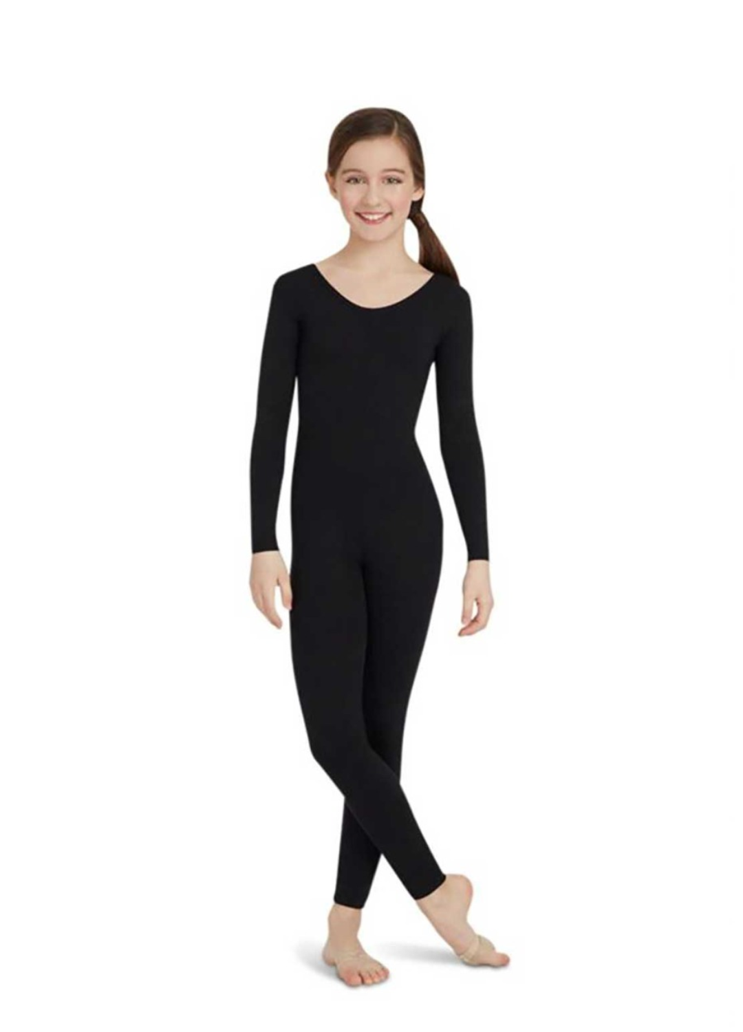 Capezio-Long-Sleeve-Unitard-In-Black