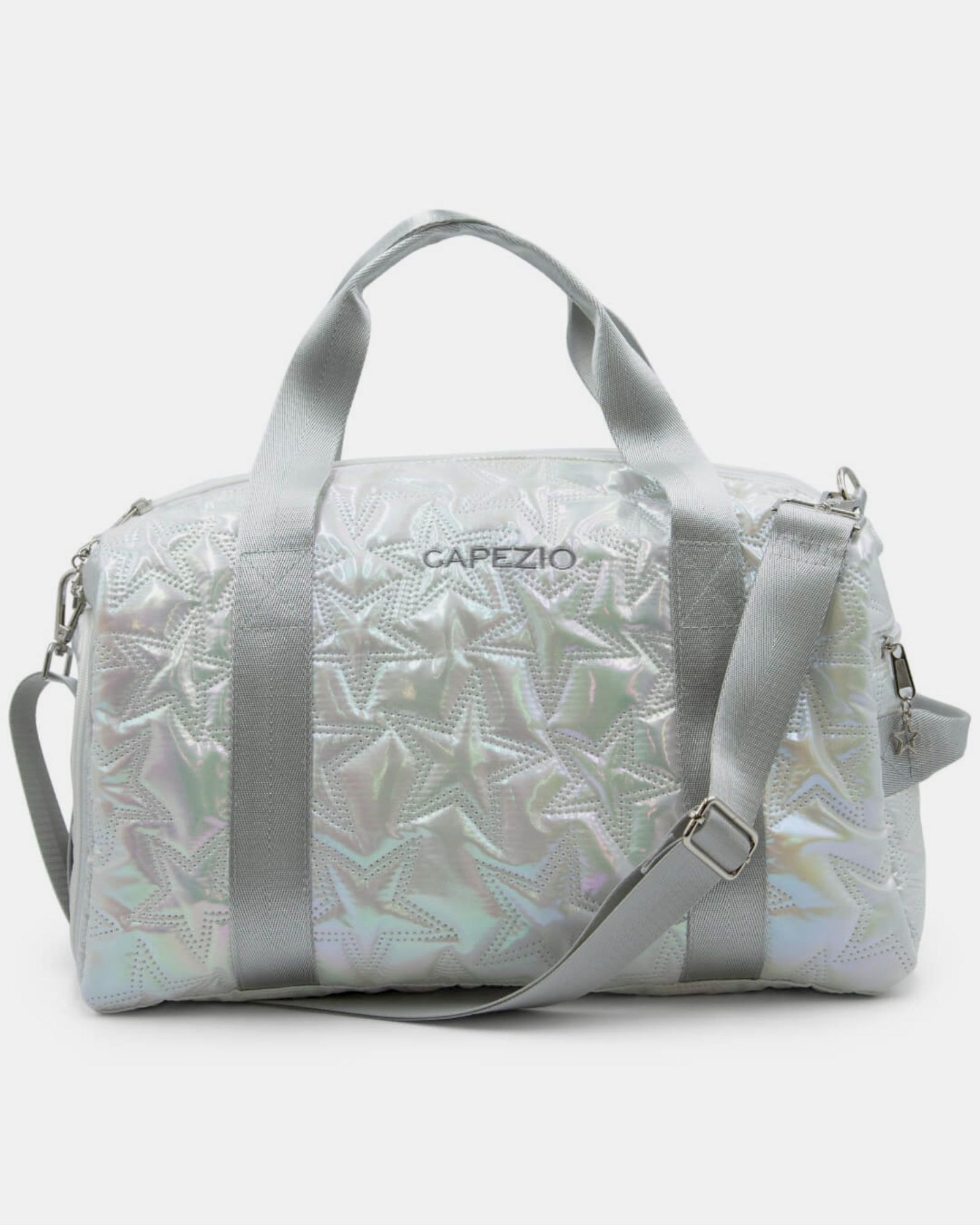 Capezio-Metallic-Star-Travel-Duffel-In-White