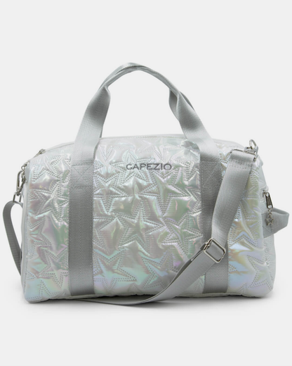Capezio-Metallic-Star-Travel-Duffel-In-White