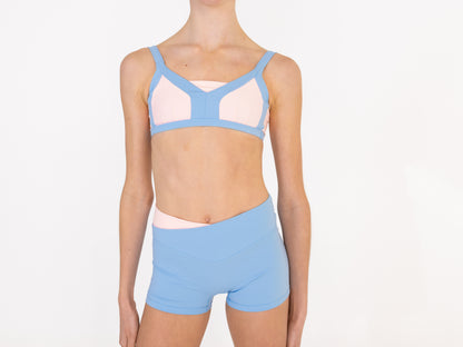 Global-Dancewear-Victory-Shorts-In-Sorbet-Pink-and-Costa-Blue