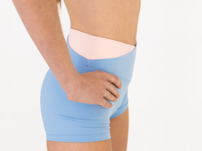Global-Dancewear-Victory-Shorts-In-Sorbet-Pink-and-Costa-Blue