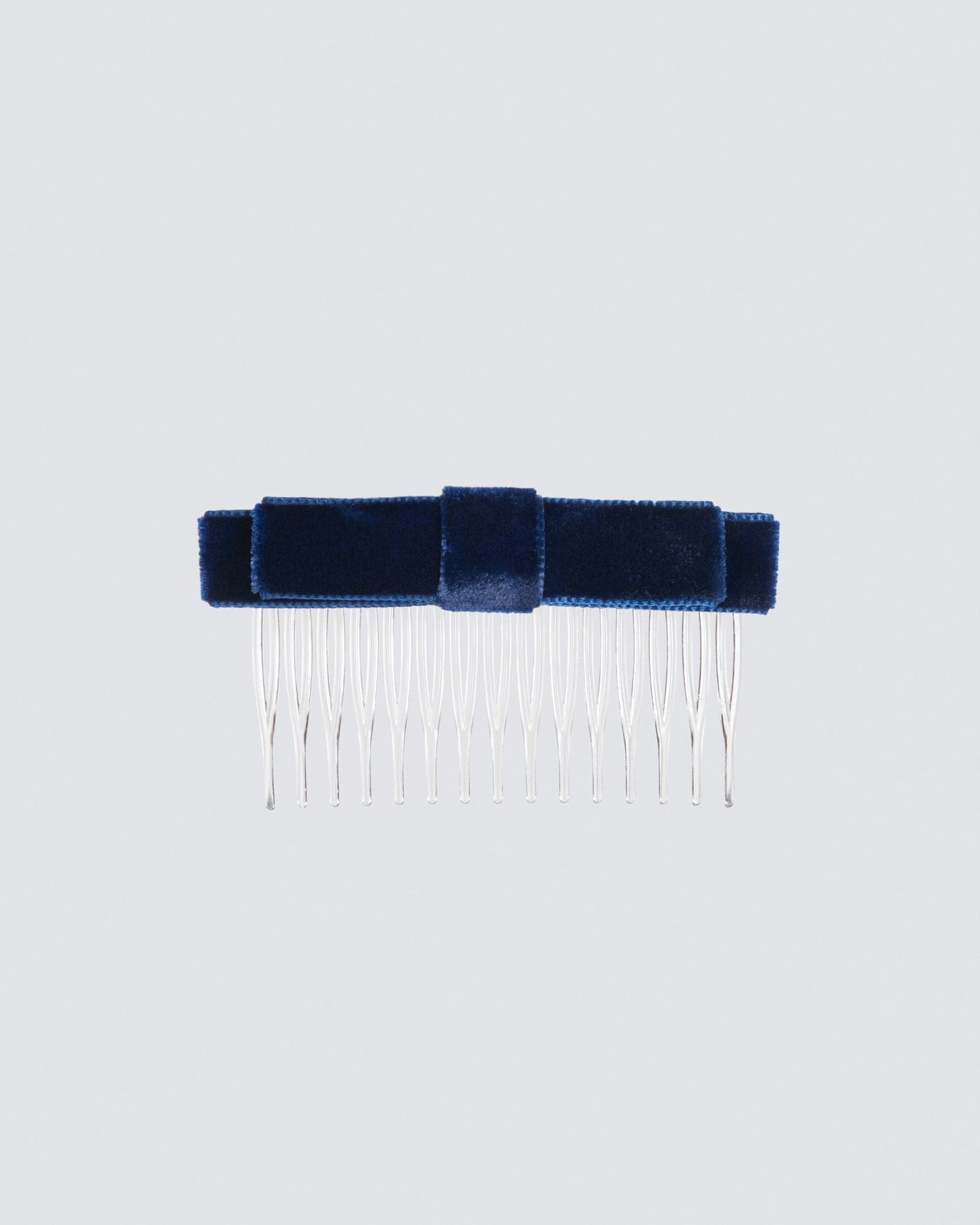 MIMY-Straight-Velvet-Hair-Bow-on-Comb-In-Navy