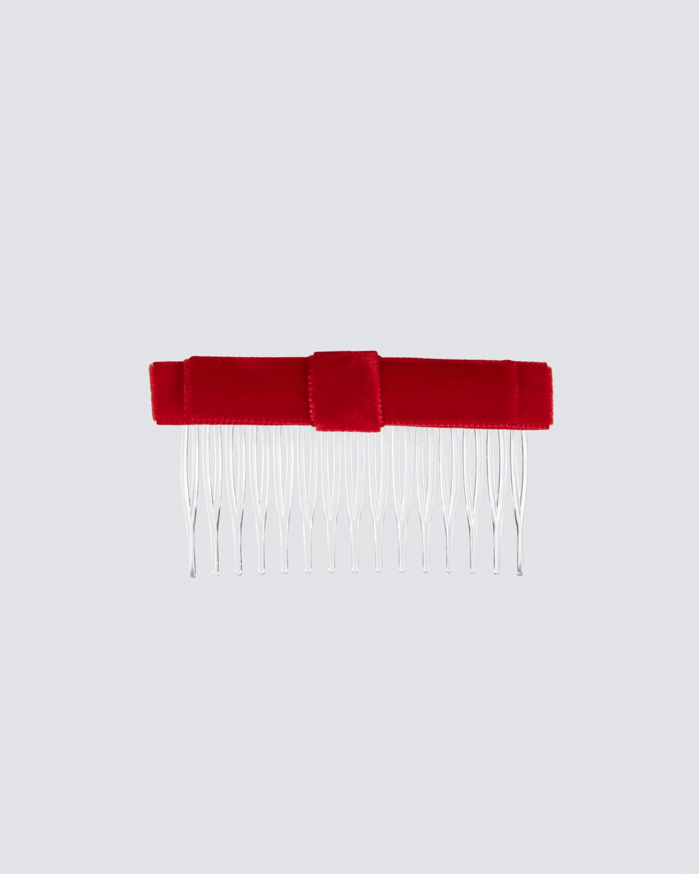 MIMY-Straight-Velvet-Hair-Bow-on-Comb-In-Red
