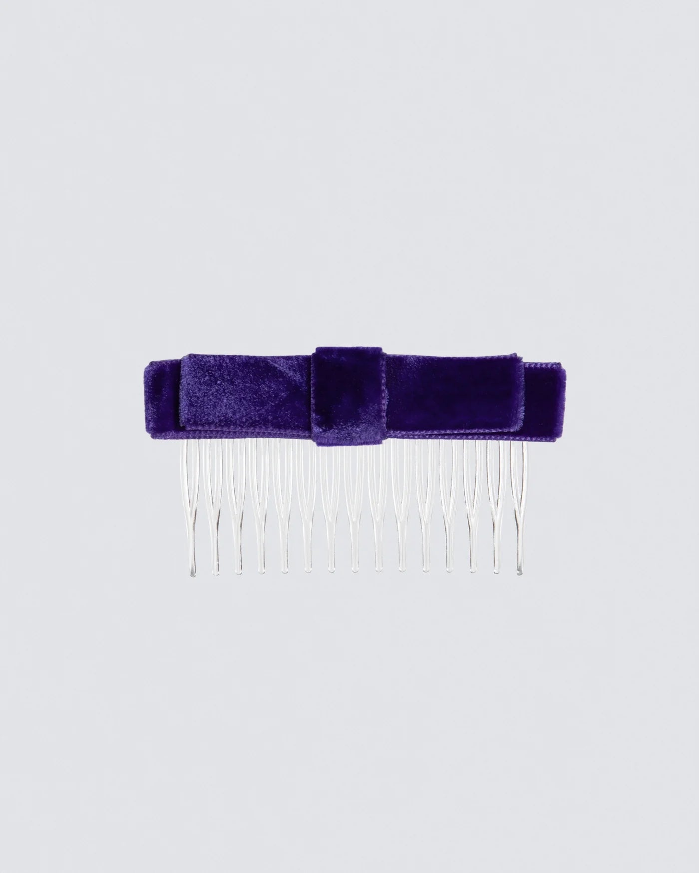 MIMY-Straight-Velvet-Hair-Bow-on-Comb-In-Deep-Purple