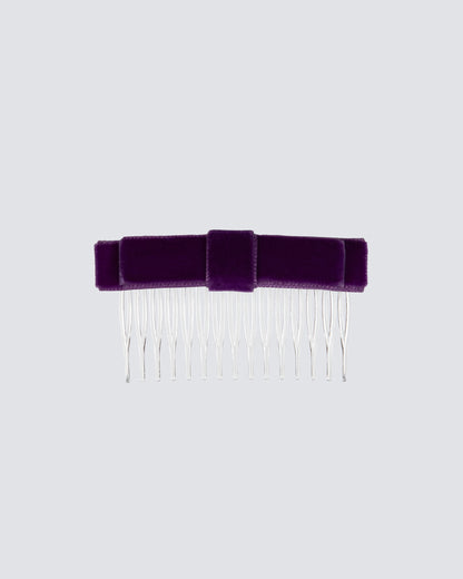 MIMY-Straight-Velvet-Hair-Bow-on-Comb-In-Aubergine