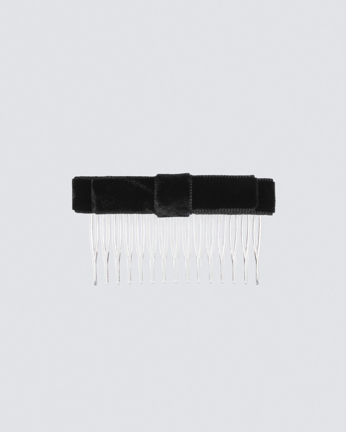 MIMY-Straight-Velvet-Hair-Bow-on-Comb-In-Black